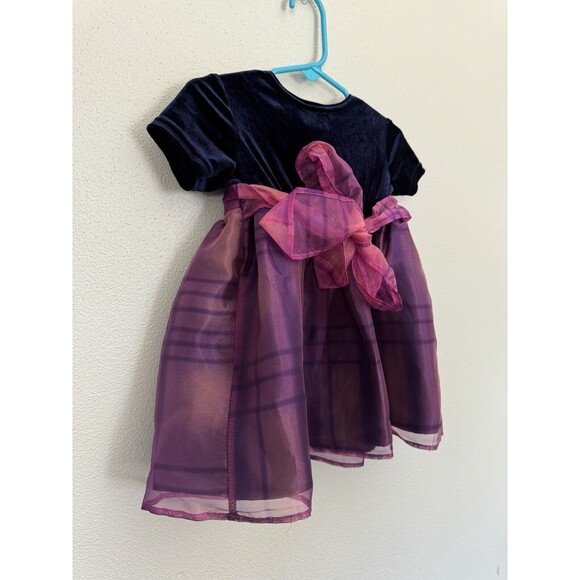 Brooke Lindsay Made In The USA Girls Velvet Tulle Purple Dress Size 12 Months - Picture 7 of 14